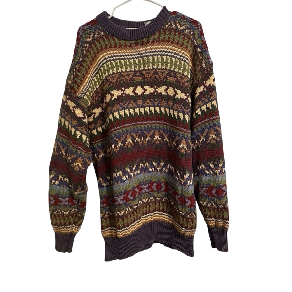 VTG Boston‎ Traders Men’s Chunky Knit Cotton Sweater  XL 100% Cotton Pullover